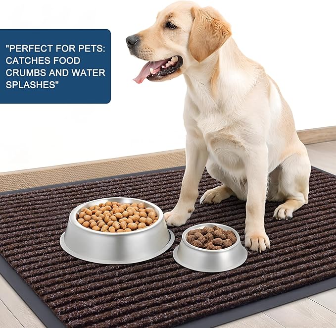 OLANLY Front Door Mat Indoor Outdoor Entrance, Waterproof Heavy Duty Doormat, Fade Resistant, Low Profile, Easy Clean Patio Porch Welcome Floor Mats for Entry, 59x34, Tan
