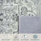 Lahome Bohemian Floral Medallion Area Rug - 3x5 Beige Washable Entryway Rug Office Mat, Transitional Non Slip Indoor Throw Bedroom Carpet for Kitchen Coffee Table Mudroom Dressing Room RV