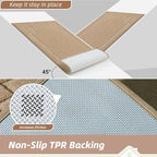 BEQHAUSE Door Mat 24" x 60", Non-Slip Door Mats Indoor Entryway Rugs Washable Low-Profile Absorbent and Stain Resist Floor Mats, Dog Door Mat for Front Back Door, Muddy Wet Shoes & Paws, Beige