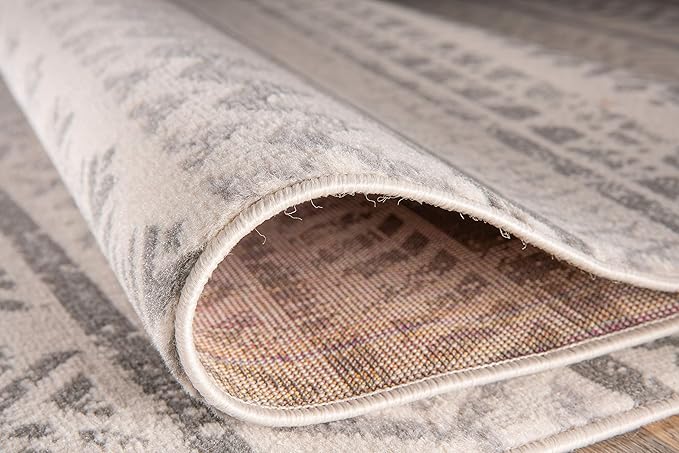Rugshop Geometric Boho Area Rug for High Traffic Areas– Non-Shedding, Round Rug 6' 6" (6' 6" Diameter) Gray