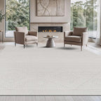 Beverly Rug Micro Loop Large Area Rug White 10x14 Modern Luxury Boho Geometric Durable Indoor Area Rugs for Living Dining Room Office Stain Resistant Non Shedding Casual Indoor Carpet White 10 x 14