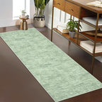 RUGSREAL Hallway Runner Rug 2.5x10 Long Kitchen Rug with Rubber Backing Low Pile Stain Resistant Entryway Carpet Washable Modern Solid Color Runner for Living Room Bedroom, Green