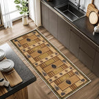 Pinecone Runner Rug, 1.3x7ft Rustic Country Style Hallway Runner Rug - Corridor & Foyer Area Rugs, Washable Non-Slip Mat, Country Home Decor Carpet for Indoor Living Room Hallway Spaces