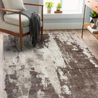 LUXE WEAVERS Euston Collection 7681 Brown 5x7 Modern Abstract Area Rug