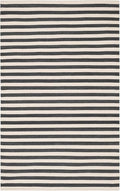 Home Conservatory Ladder Stripe Black/Ivory Handwoven Wool 4 X 6 Feet, Black/Ivory Stripe Pattern