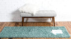 Unique Loom Solid Shag Collection Area Rug (2' 6" x 16' 5" Runner, Light Slate Blue)