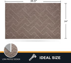 PURRUGS Dirt Trapping Door Mat 24" x 35.5", Non-Slip Machine Washable Entry Rug, Shoe Scraper, Dog Doormat, Super Absorbent Welcome Mat for Front & Back Door, Muddy Wet Shoes & Paws, Grayish Brown