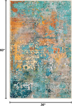 Lahome Modern Abstract Area Rug - 3x5 Soft Rug for Bedroom Non Slip Living Room Mat, Machine Washable Contemporary Throw Carpet for Office Front Door Entrance Way Kitchen Playroom, Rosy Clouds