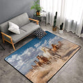 Running Horse Area Rug Washable Outdoor Rugs Anti-Slip Soft Carpet Entryway Indoor Door Mat for Bedroom,Living Room,Porch,Terrace and Entrance Decor 3'x 2'