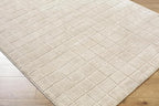 Livabliss x Our PNW Home Cascade Minimalist Grid Area Rug, 2'7" x 7'3", Light Beige