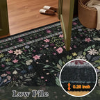 9x12 Area Rugs Living Room Rug: Vintage Washable Rug Floral Soft Carpet Indoor Floor Non-Slip Boho Stain Resistant Large Carpets for Bedroom Kids Nursery Dining Room Farmhouse Home Office Black/C02
