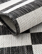 Unique Loom Outdoor Striped Collection Area Rug - Striped (2' 2" x 3' 7" Hearth Charcoal/Ivory)