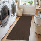 EARTHALL Washable Runner Rug 2x5 Ft Non Slip Runners for Hallways Cotton Rubber Backed Kitchen Runner Braided Indoor Floor Carpet Runners for Entryway, Hallway, Kitchen, Bedroom, Brown/Coffee