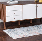 Rugs.com Leipzig Collection Runner Rug – 10 Ft Runner Multi Low-Pile Rug Perfect for Hallways, Entryways