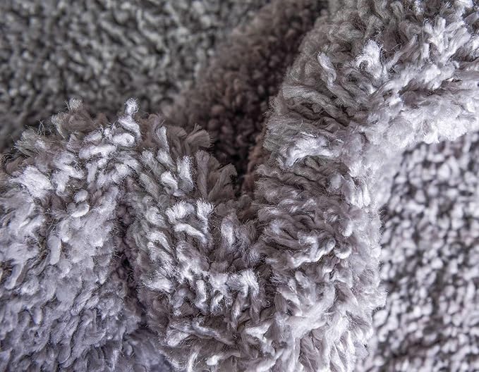 Unique Loom Davos Shag Collection Area Rug - Solid (7' 10" x 11' Rectangle, Sterling)
