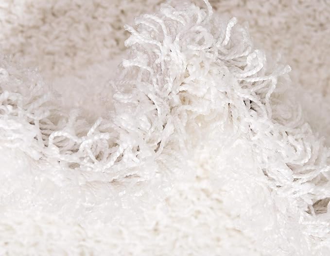 Unique Loom Solid Shag Collection Area Rug (2' 2" x 6' 7" Runner, Snow White)