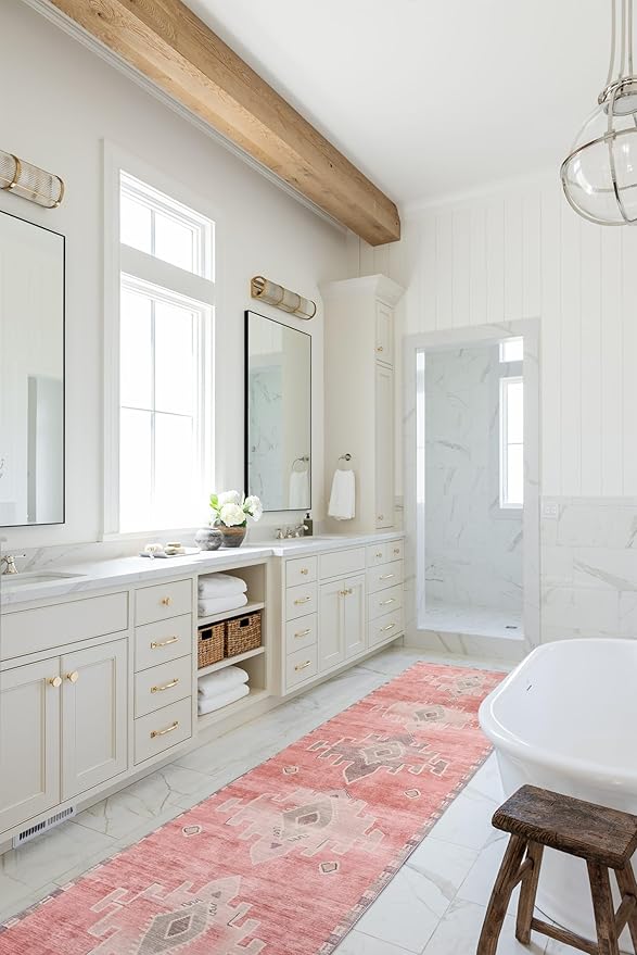 Turkish Rug. Washable Vintage Oriental Antique Inspired Traditional Doormat Small Modern Area Rugs Luxury Entryway Entry Bedroom Bathroom Kitchen (379PP, 2' x 3')