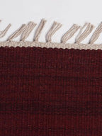 Rugsotic Carpets Hand Woven Flat Weave Kilim Wool 4'x6' Area Rug Solid Burgundy D00111