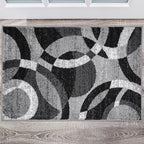 Rugshop Contemporary Abstract Circles Perfect for high Traffic Areas of Your Living Room,Bedroom,Home Office,Kitchen Area Rug 2' x 3' Gray
