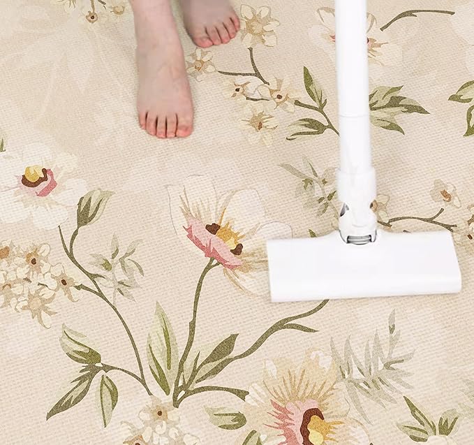 Retro Pink Yellow Green Polka Dot Texture Rug 3x8 Non Slip Washable Soft Area Rugs for Living Room Bedroom Nursery Room Stain Resistant Large Home Office Playroom Indoor Carpet