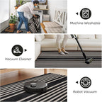 Beeiva Black and White Striped Runner Rug, 2.5x8 Washable Geometric Rugs for Hallway, Non Slip Rubber Backing Indoor Runner Rugs Modern Floor Carpet for Bedroom Bathroom Porch Entryway Rug