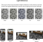 ReaLife Rugs Machine Washable Area Rug Runner - Living Room Bedroom Bathroom Kitchen Entryway Office - Padded Low Pile Stain Resistant Premium - Moroccan Diamond Tribal - Jax - Gray 2'6" x 6'