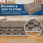 GarveeHome Area Rug 10x13 Living Room Rug Modern Bordered Soft Large Area Rugs for Bedroom Washable Checkered Dining Room Throw Carpet Non Slip Stain Resistant Geometric Rugs for Home Office, Brown