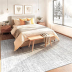 8x10 Area Rugs for Living Room, Washable Large Area Rug Neutral Modern Abstract Bedroom Rug Soft Non Slip Low Pile Stain Resistant Indoor Carpet for Nursery Kids Dining Room Office(Grey, 8'x10')