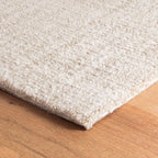 Dash and Albert Crosshatch Wool Area Rug - 2.5' x 8' Runner Ivory Solid Hand Micro Hooked Accent Rug - Durable, High Traffic Areas Bedroom, Hallway, Stairs