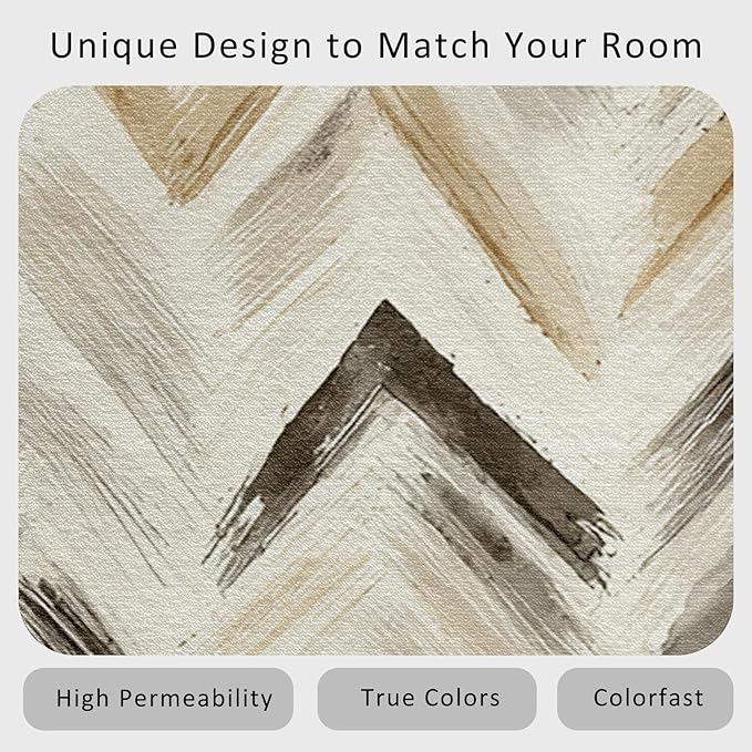 Washable 5x8 Chevron Rug Living Room, Modern Abstract Art Design Area Rugs for Bedroom, Chevron Home Decor Carpet, Low Pile, Non Slip, Kids & Pet Friendly (N4195)