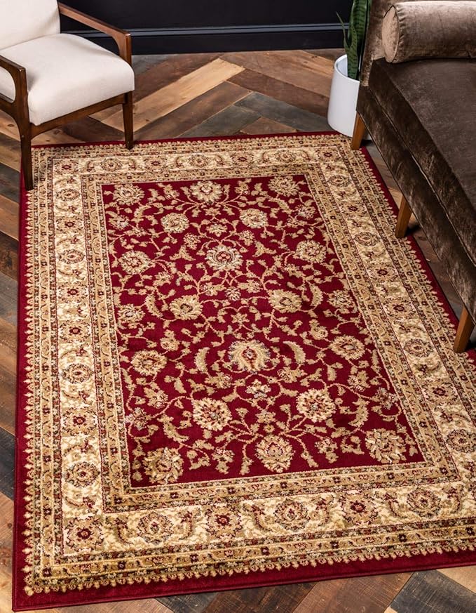 Unique Loom Voyage Collection Traditional Oriental Classic Intricate Design Area Rug (10' 0 x 13' 0 Rectangular, Red/Gold)