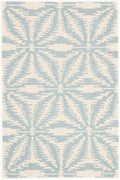 Dash & Albert Aster Sky Hand Micro Hooked Wool Rug, 2.5 X 8 Feet, Blue Geometric Pattern