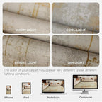 Joydeco 8x10 Area Rugs for Living Room, Washable Modern Abstract Non Slip Soft Rug, Low Pile Carpet for Bedroom, Dining Room, Home Office, Pet & Child Friendly, Light Brown & White & Beige