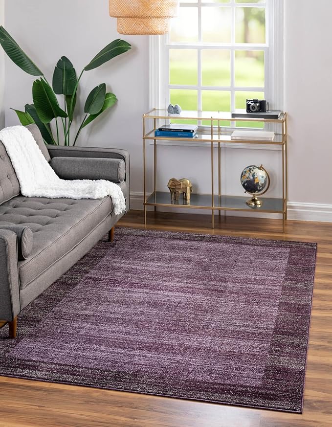 Rugs.com Angelica Collection Rug – 5' x 8' Violet Medium Rug Perfect for Bedrooms, Dining Rooms, Living Rooms