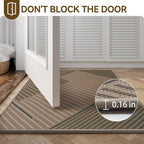 Front Door Mat 17''x30'', Non Slip Absorbent Muddy Dirt Resist Washable Low-Profile Indoor Doormat,Easy Clean Welcome Entryway Door Mats, Brown