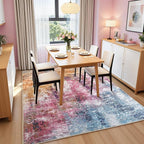 Washable Abstract Rug, 4x6 Modern Area Rugs with Non-Slip Rubber Backed for Living Room, Thin but Soft Contemporary Carpet Kitchen Bedroom Decor, Galaxy