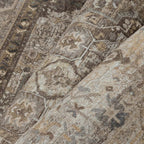 8x10 Brown Washable Vintage Area Rug for Living Room Bedroom Non Slip Distressed Traditional Soft Large Throw Rug Low Pile Lightweight Floral Carpet Office Classroom Dining Room