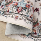 Rugcomf 2'x3' Entryway Rug - Paisley Pattern, Door Mat Indoor Entrance, Floral Vintage, Machine Washable, Non-Slip Low Pile Area Rug for Kitchen, Front Door, Kids Room - Beige