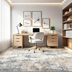 6x8Ft Area Rug Washable Rugs: Living Room Large Abstract Modern Soft Stain Resistant Indoor Floor Non-Slip Accent Carpet for Bedroom Nursery Playroom Office Dining Room Dorm Home House- Tan