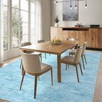 RUGSREAL 8x10 Washable Rug for Living Room Non-Slip Modern Abstract Area Rug Stain Resistant Large Bedroom Rug Contemporary Accent Throw Floor Carpet Solid Rug for Dining Room Home Decor, Blue