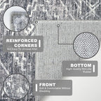 KILOCOCO Hallway Runner Rug 2'x7' Runners for Hallways Washable Runner Rug Non Slip Rubber Backed Low-Pile Runners for Bedroom Kitchen Living Room Laundry Room Boho Rugs, Grey