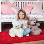 Red Runner Rug for Hallway, Bedroom Bedside Plush Rugs, Non Slip Fluffy Shaggy Carpet for Kids Home Decor, Dorm Nursery 2x6 Ft