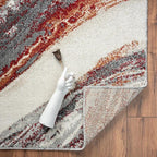 LUXE WEAVERS Lagos Collection 7983 Abstract Red 8x10 Art Deco Geometric Area Rug