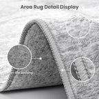 Valenrug Washable Rugs 5x7 - Non Slip 5x7 Area Rugs for Living Room, Stain Resistant Area Rugs for Bedroom, Foldable Machine Washable Area Rug(5'x7', Grey)
