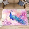 Peacock Rugs for Living Room - 4x5 Rug, Fantasy Peacock Area Rugs for Bedroom, Peafowl Rug, Girls Room Washable Carpet, Aesthetics Carpet - Peafowl Home Decor & Gifts