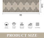 HelloTree Hallway Runner Rug，2.6x8 Moroccan Modern Stripe Carpet Washable Machine Bathroom Runner Bohemian Design Modern Soft Non Slip Indoor Rug for Entryway Hallway Laundry Room Bedroom-Cream