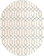 Unique Loom Marilyn Monroe Glam Collection Area Rug - Trellis (7' 10' x 10' Oval, White Silver/ Silver)
