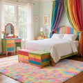 Zentavio Unicorn Rugs for Girls Room 6x9 Area Rugs for Living Room Carpet for Bedroom Washable Soft Fluffy Shag Aesthetic Plush High Pile Throw Rug for Nursery Kids Room Dorm Room Rainbow