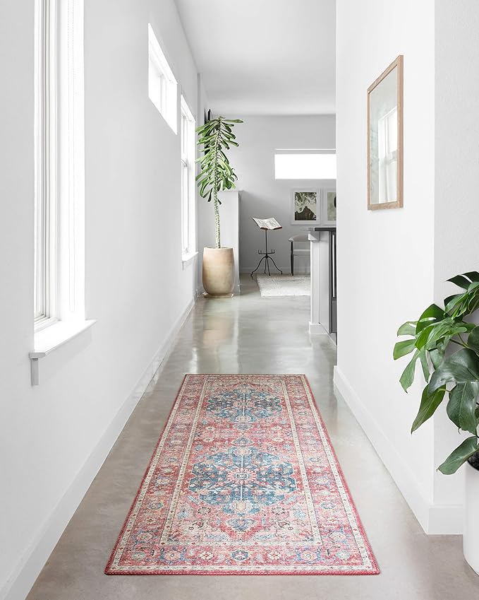 Loloi Skye Collection SKY-05 Brick/Ocean 2'-6" x 12'-0" Runner Rug