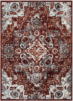 LUXE WEAVERS Moroccan Red 4x5 Medallion Area Rug for Living Rooms
